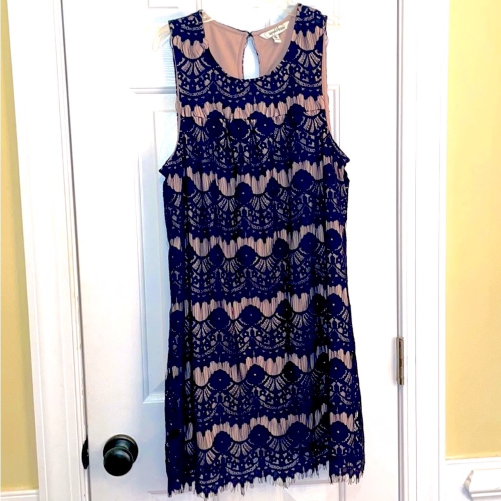 3/$25 Beautiful Speechless Dress With Black Lace Overlay